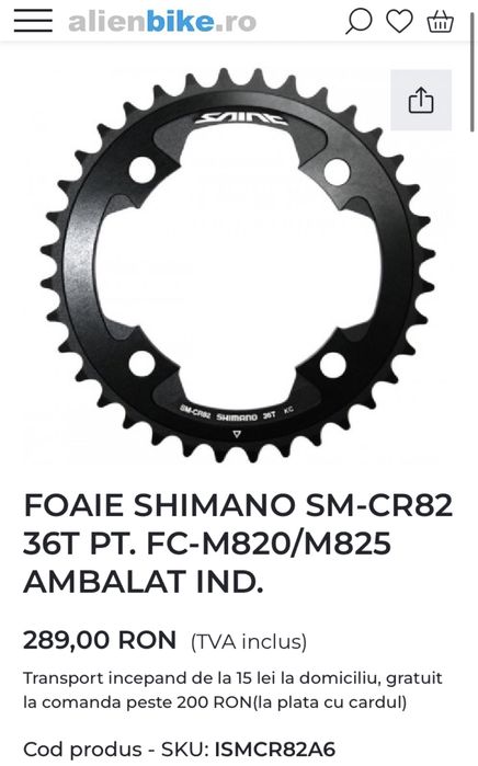 Foaie angrenaj Shimano Saint CR82 36T ,104 bcd ( MTB ,Trail , Enduro )