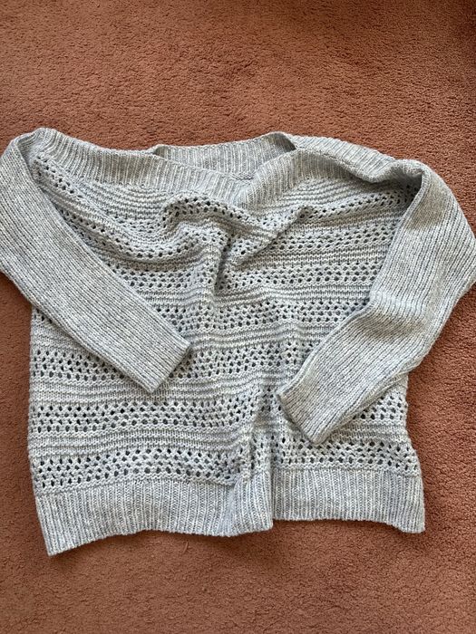 Pulover crosetat L gri