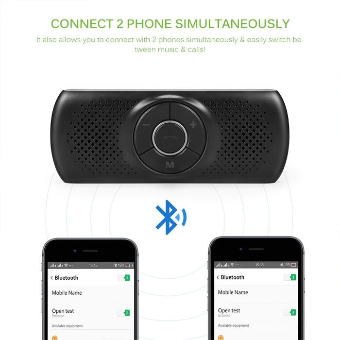 Handsfree cu difuzor kit auto Siri Bluetooth 4.2 3W