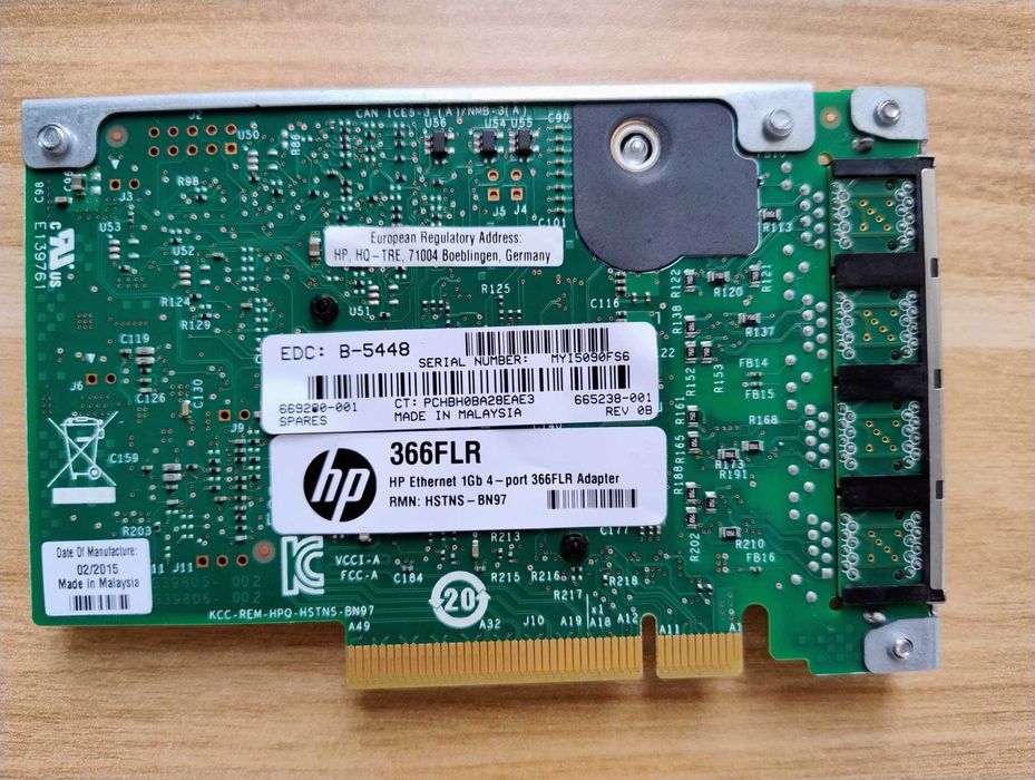 HP DL80 Gen9 4-port Gigabit 366FLR with FlexibleLOM Enablement Kit
