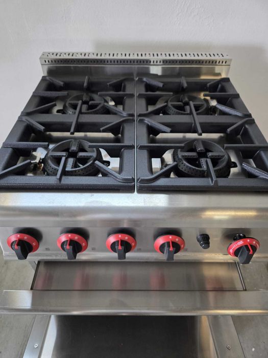 Aragaz profesional cu 4 ochiuri, cuptor,Complet inox ,Factura Garantie