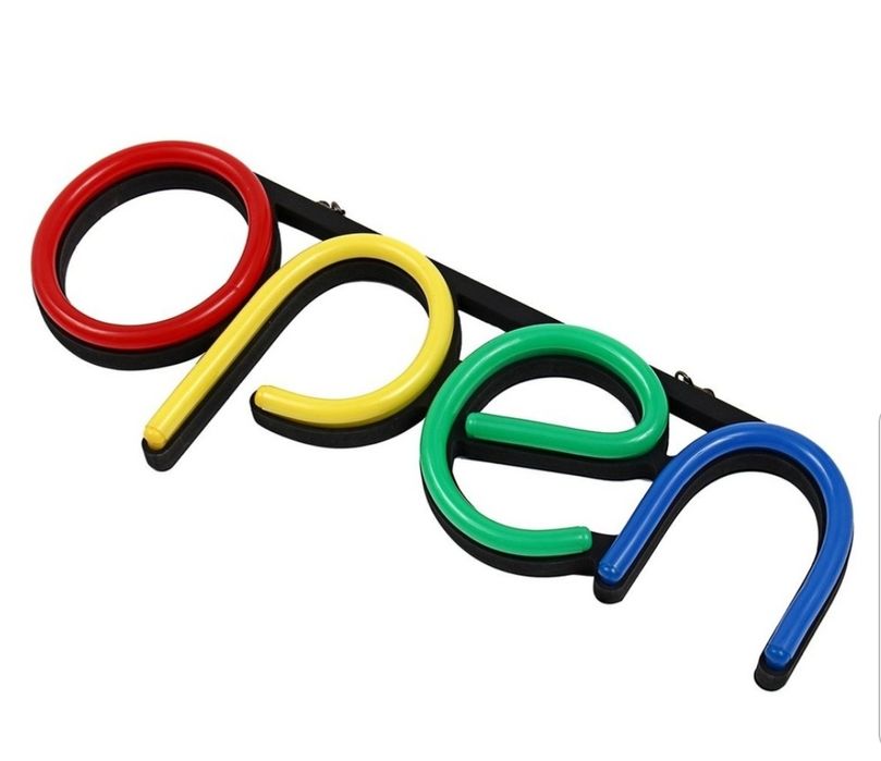 Reclama semn luminos led neon cu mesaj  Open