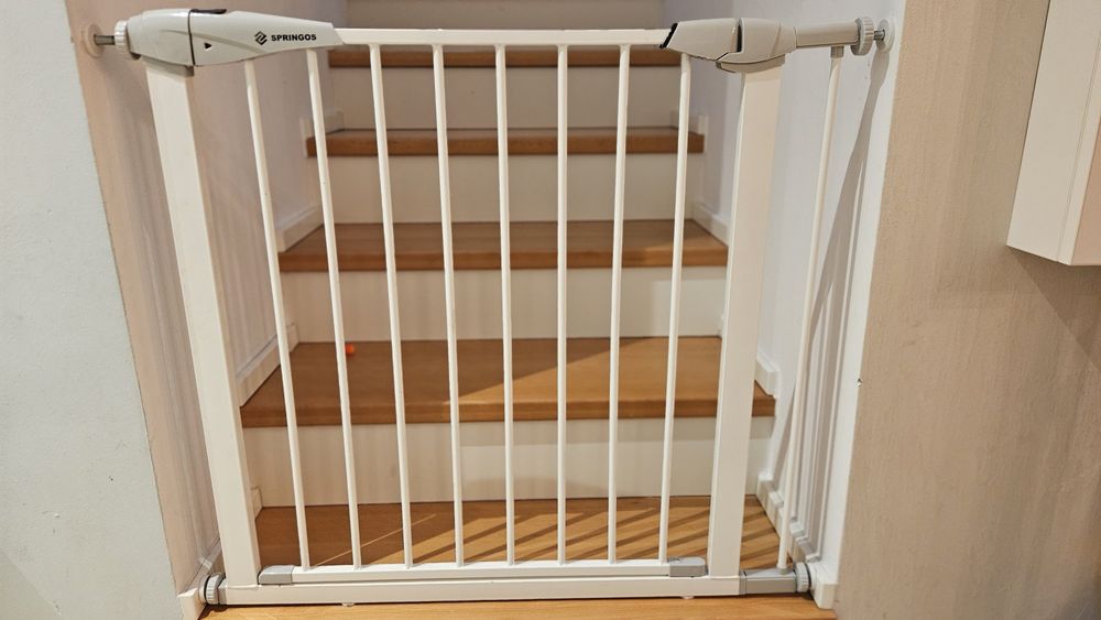 Poarta de siguranta prin presiune Springos Waly 82-89 cm