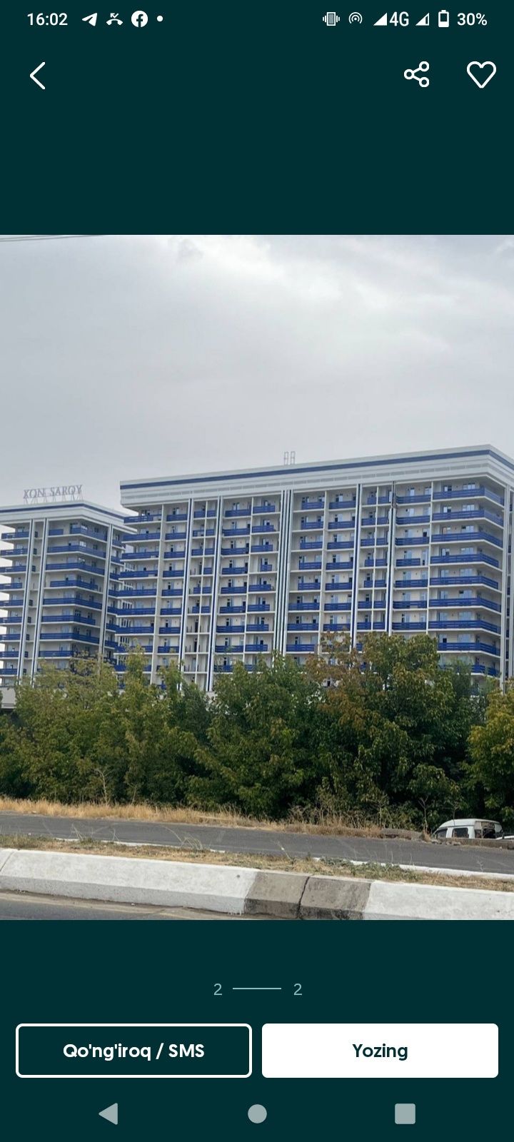 2 xonali uy sotiladi Xonsaroy Okean loyixasidan