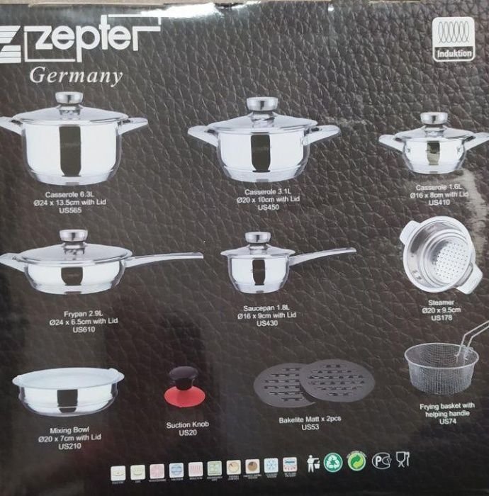 Продается набор сковородок и кастрюль от фирмы ZEPTER Германия.