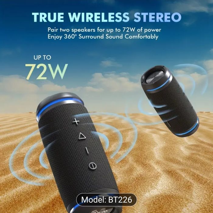Boxa portabila Bluetooth W KING 36w/40w  EQ modes Waterproof Stereo wi