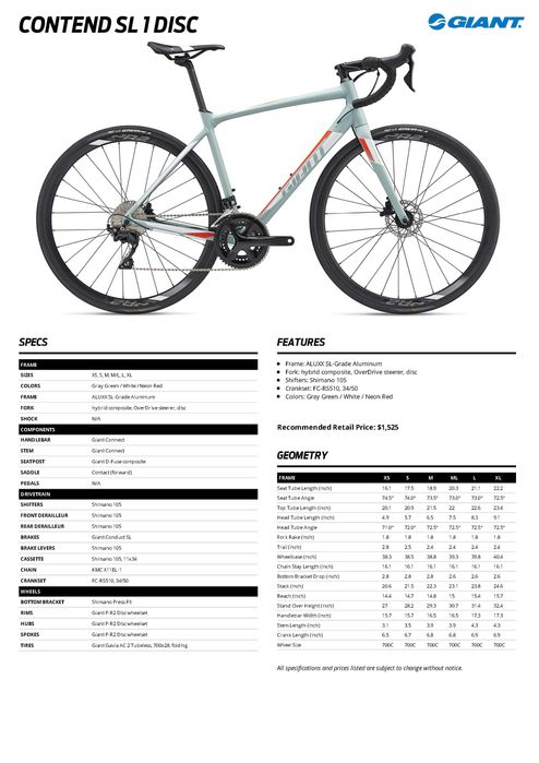 Curriers Giant CONTEND SL1 Disc