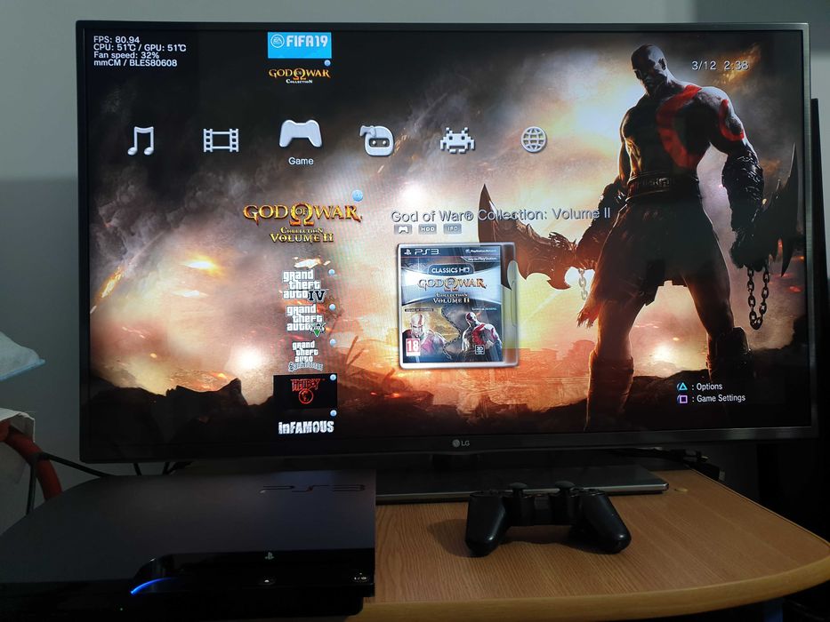 PS3 modat CFW 500 GB + 60 jocuri (GTA V, NFS, Spider-Man, Silent Hill)