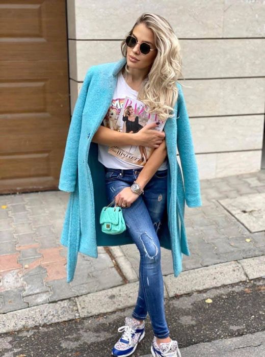 Avin тюркоазено палто