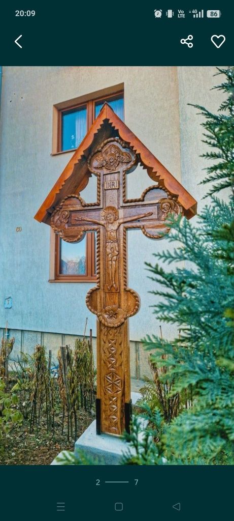 Troiță Cruce sculptată manual