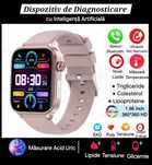 Smartwatch Medical Roz. Analize fără ac: glicemie, colesterol, EKG etc