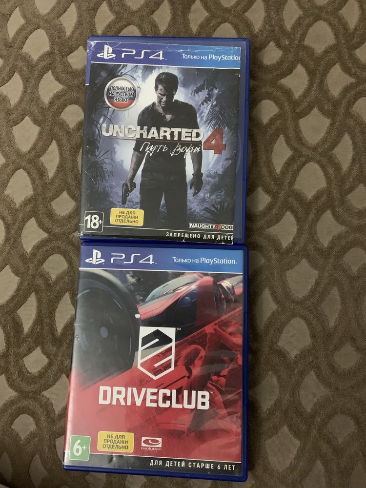 Игры для PS4 — Driveclub и Uncharted 4 (диски, отличное состояние)