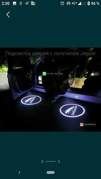Ягуар подсветка дверей с логотипом авто тюнинг LED подарок мужчине