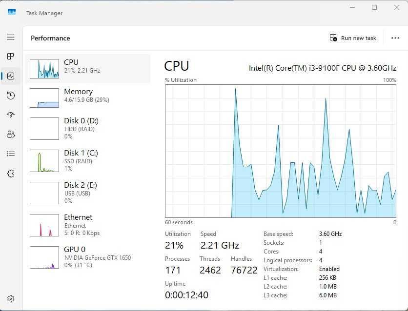 Calculator Unitate PC Gaming HP, i5 9100f Video Ram 16 Gb GTX 1650