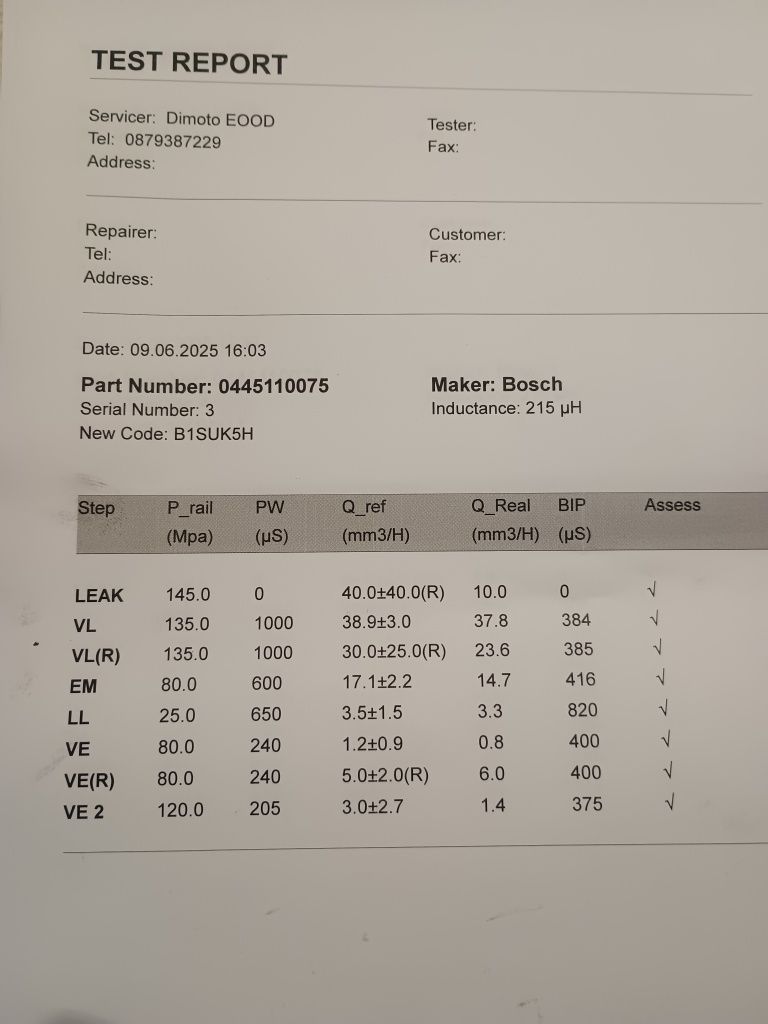 Дюзи за форт 1.6 дизел