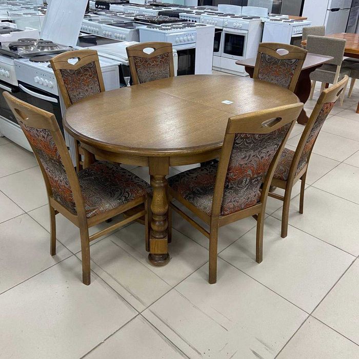 БУ Стол обеденный раскладной со стульями. Рассрочка Доставка!