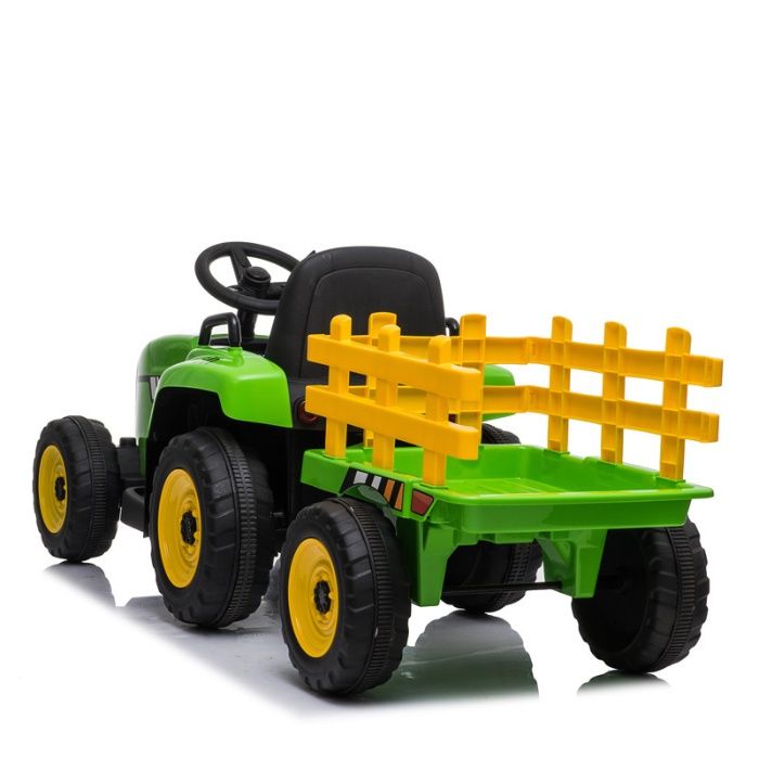 Tractoras electric BJ-611 cu remorca si telecomanda STANDARD #Verde