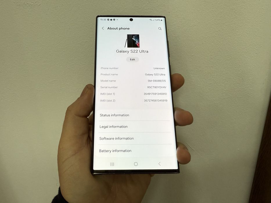 Samsung Galaxy S22 Ultra 5G, 512GB, 12GB RAM, Black