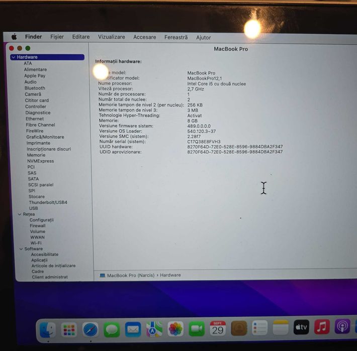Vând MacBook Pro 13" Retina (Early 2015) în stare bună, 256GB SSD