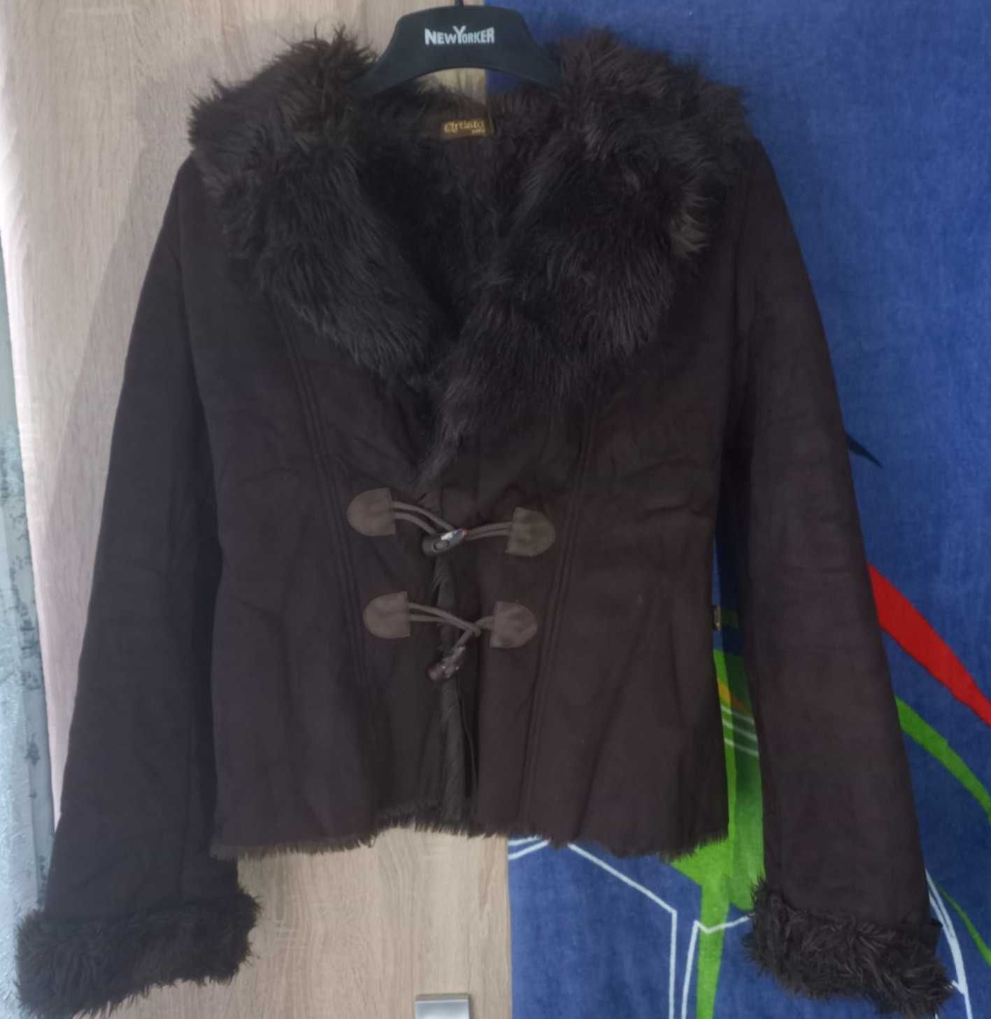 Cojoc/palton/jacheta din blana maro pentru femei/dame marimea S