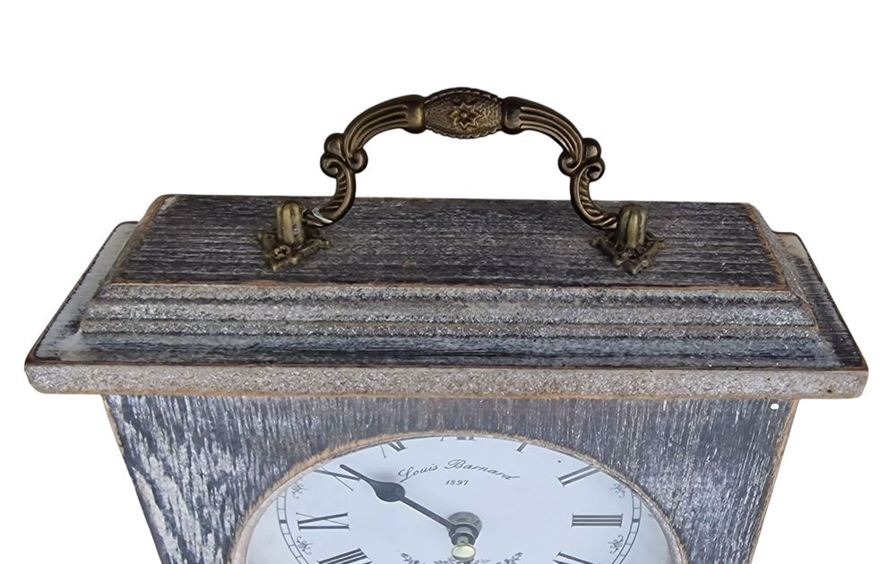 Ceas de Masa Vintage/Rustic  - Stil Suedez/Shabby Ch cu baterie.