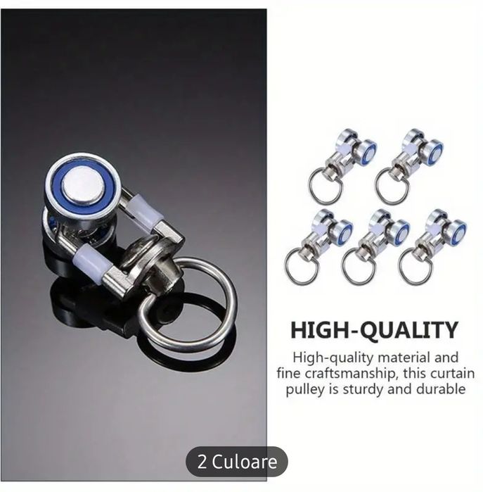 Set de 20 calareti metalici / roti metalice pentru perdele