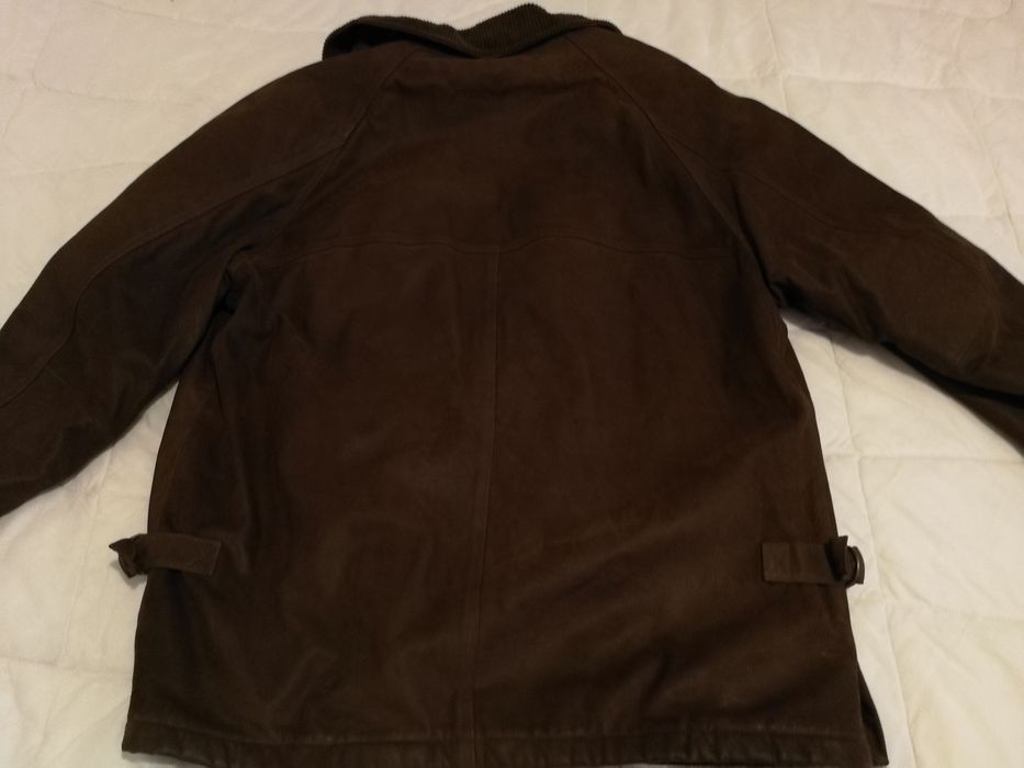 Италианско мъжко зимно кожено яке, шуба L размер