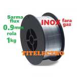 Sarma flux INOX sudura fara gaz argon 0.9mm rola 1kg 100mm  MIG-MAG