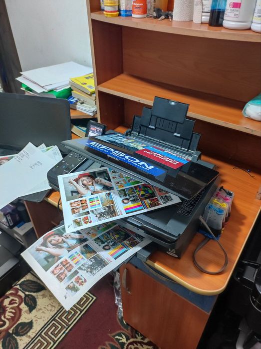 Epson 410 dyuz 100% zaprafka polni 3 tasi 1 da rangli prabegi 360 ta