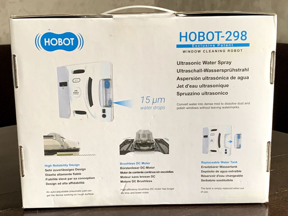 Hobot-298 робот за почистване на прозорци с вграден контейнер - бял
