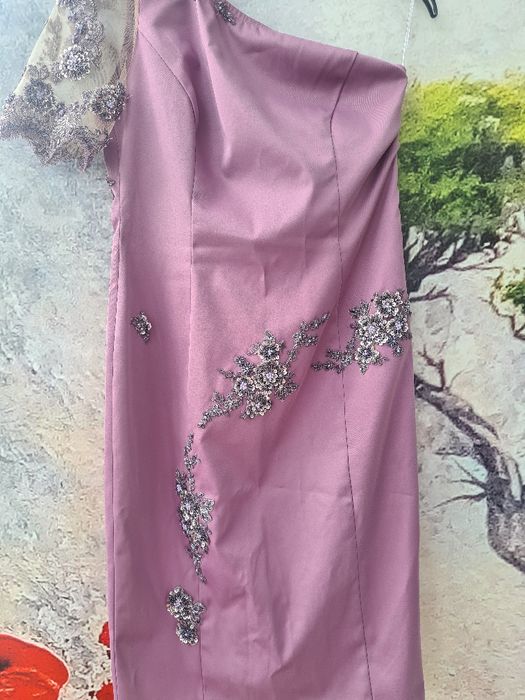 Rochie de ocazie lila cu dantela
