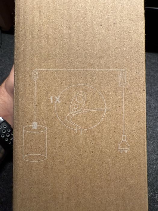 Lustra din marmura, alb, 5.5x8cm, cablu 3.5m