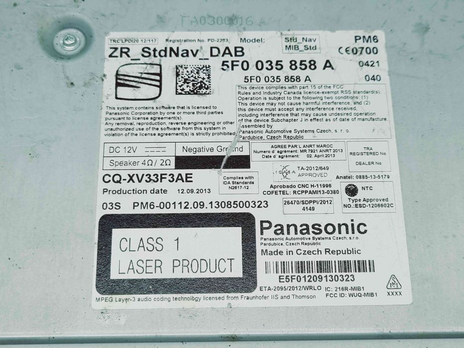 Radio CD cu navigatie Seat Leon (5F1) [Fabr 2012-2018] 5F0035858A