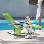 Sezlong metalic gradina cu perna confortabila | OGS28-GRx2