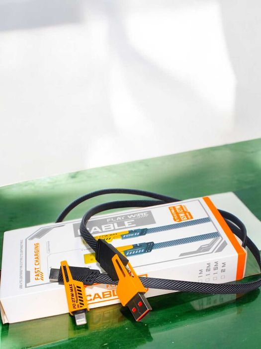 Кабель для быстрой зарядки Anirun 4-в-1 с двумя разъемами Type-C и USB