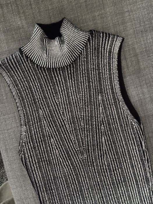 Zara сребърна плетена рокля