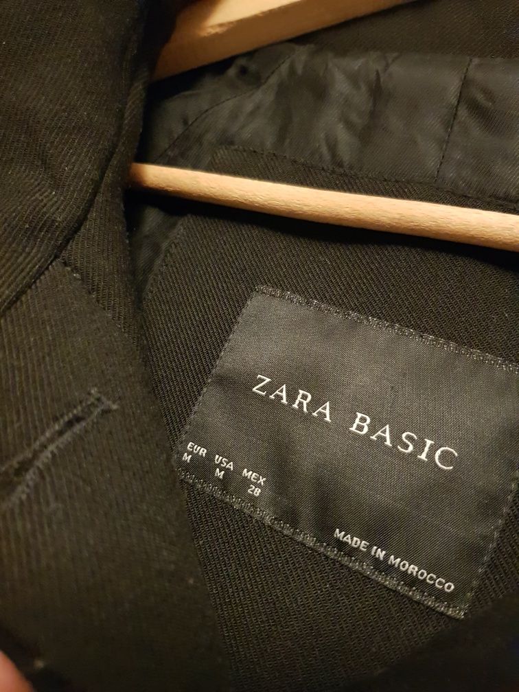 Зара Zara стилно дамско палто в черно М
