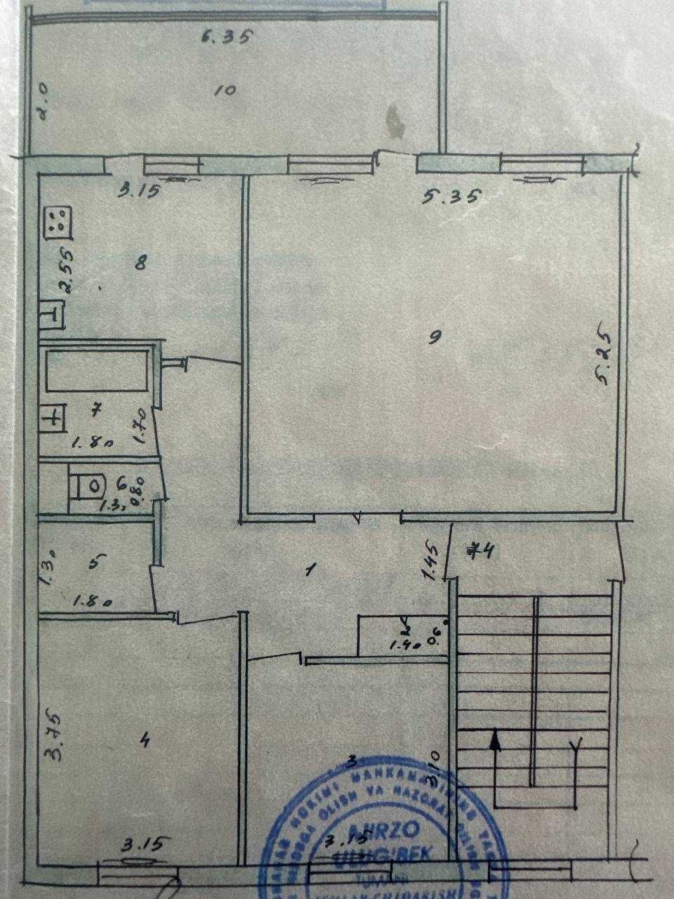 Продается 92 кв.м. 4/5/5 Ахмад Югнакий, ТТЗ, Балкон 2*6 №134 Кристина