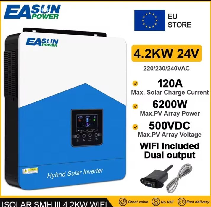 Invertor Easun Hybrid 4.2kw 24v Nou in cutie