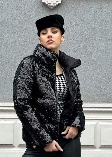 Geaca  canadiana haina paiete