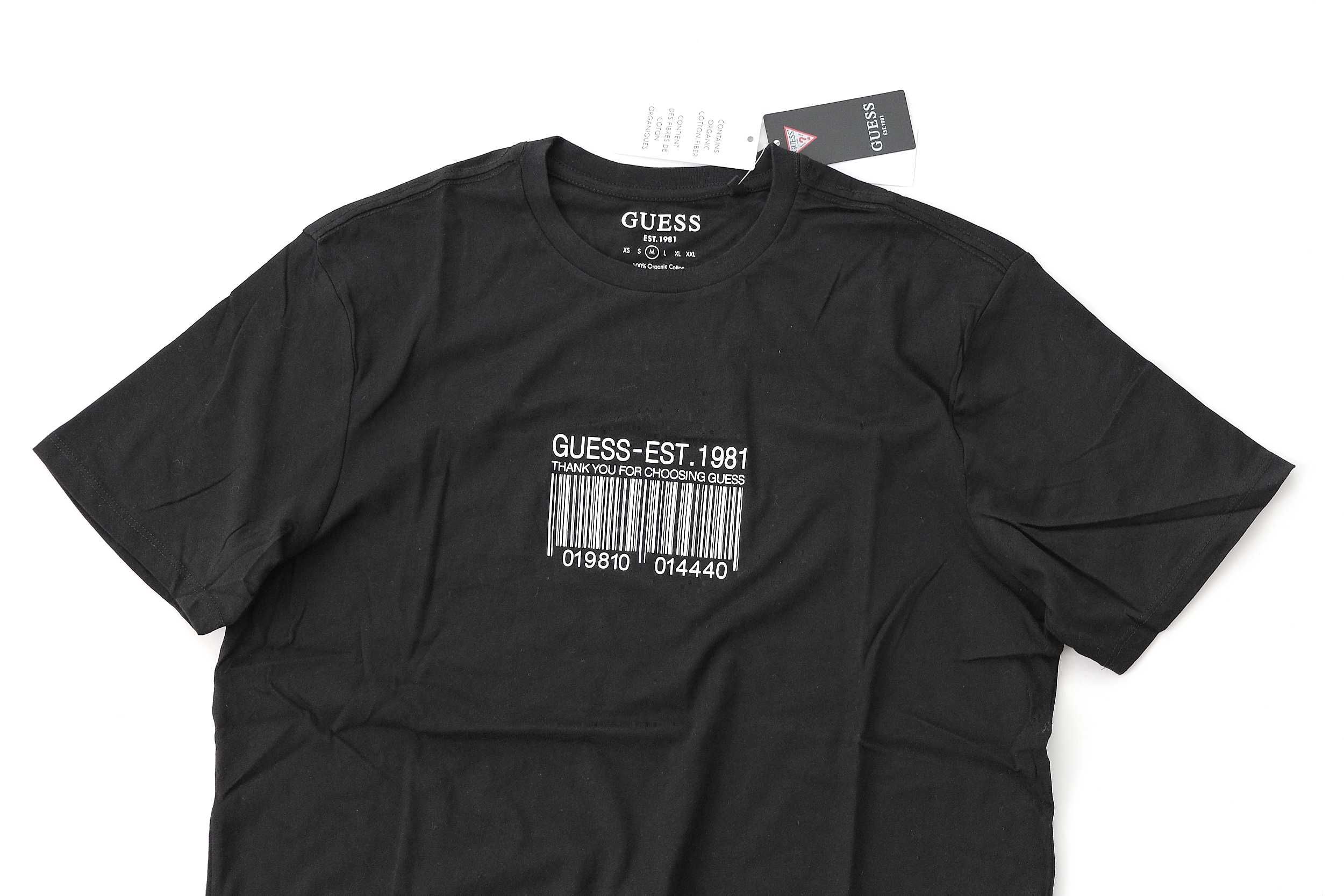 ПРОМО GUESS S,М и XXL размери-Оригинална черна тениска с баркод