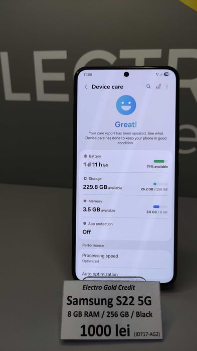 Samsung S22 5G 8GB RAM/256GB/Black ID717-AG2