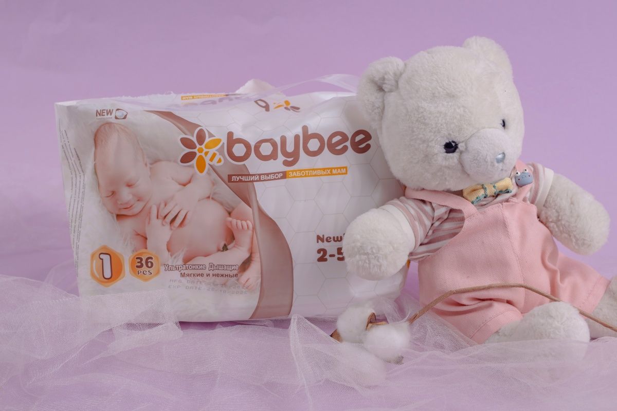 Подгузники baybee newborn размер NB (2-5кг) 36 штук