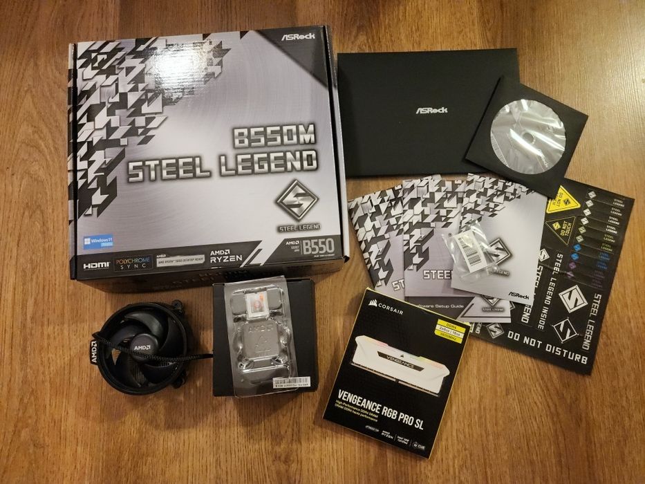 Kit AMD Ryzen 5 5600 + B550M Steel Legend + 16GB 3600mhz Corsair