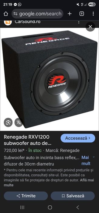 Subwoofer pasiv Renegade