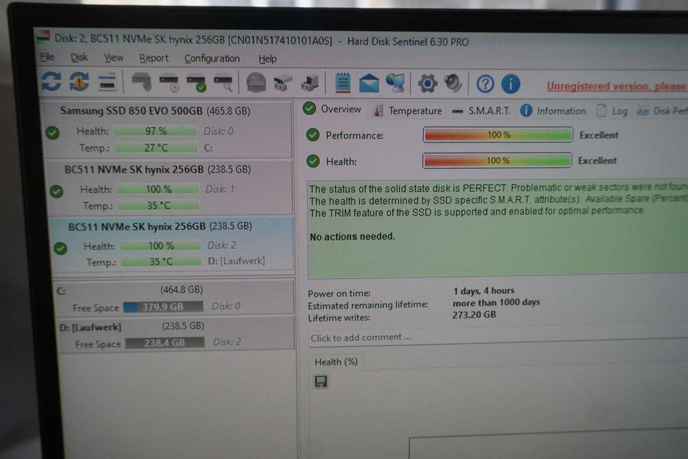 256GB SK Hynix BC511 m.2 2230 NVMe SSD 250GB - gen3 PCIe / вкл ДДС