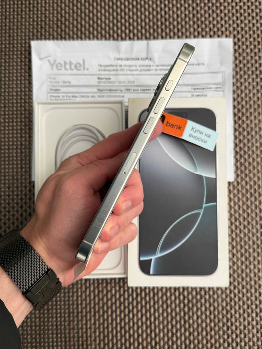 36М ГАР! iPhone 16 Pro MAX Лизинг от 73лв/м White Titanium 256GB бял
