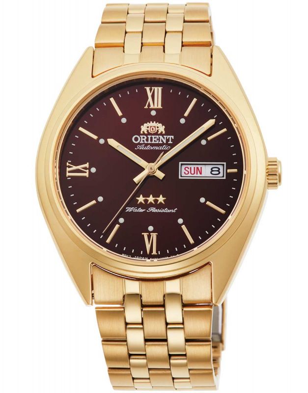 Ceas Orient Tristar auriu si cadran rosu