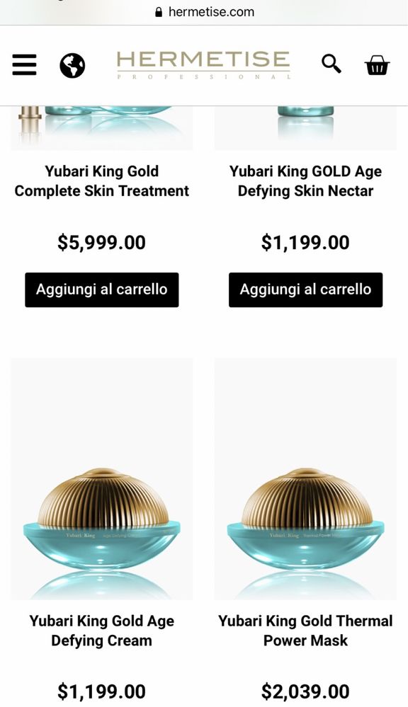 Masca/Ser/Crema anti age-reparator Yubari King Gold-Hermetise