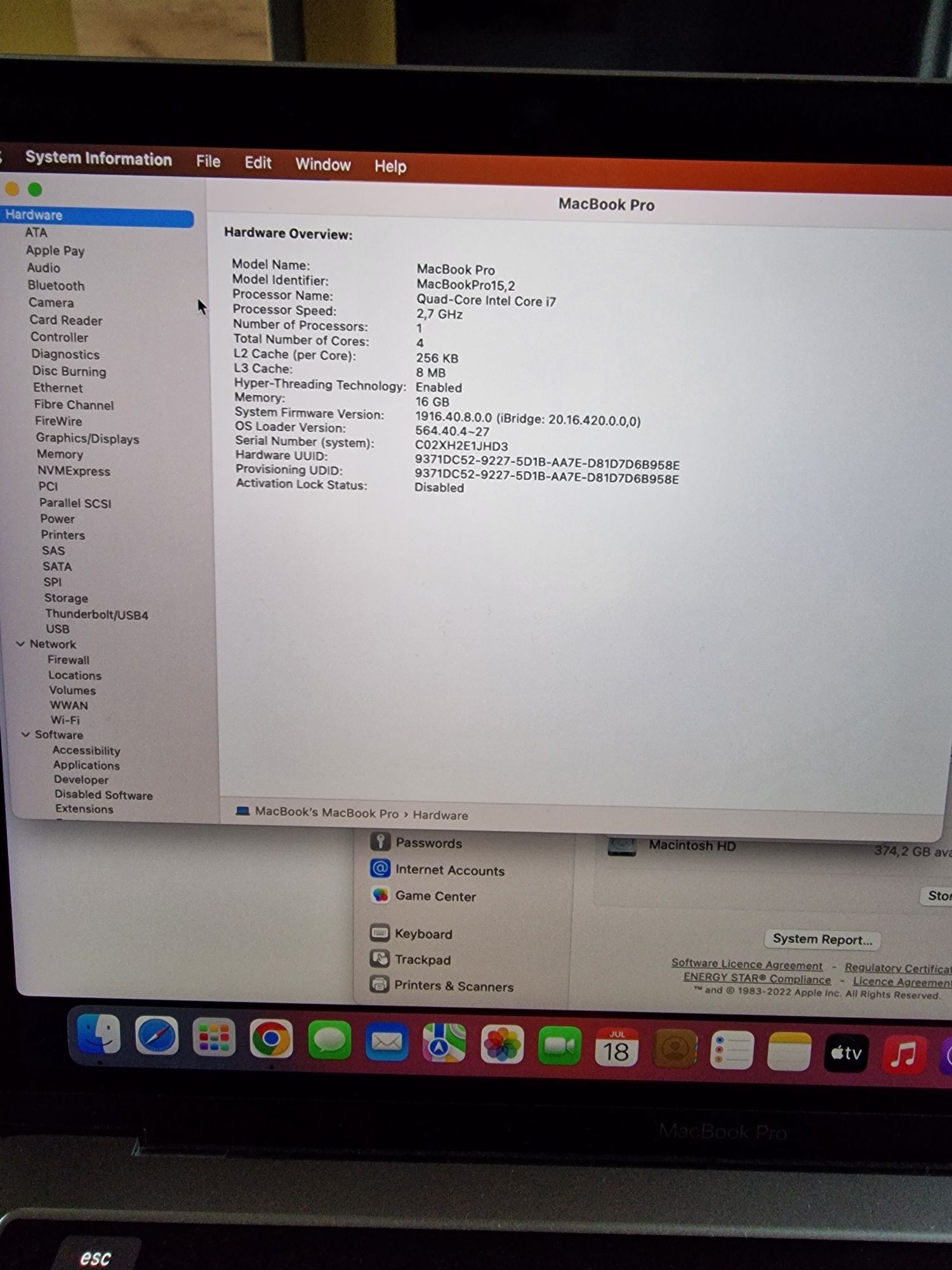 Apple MacBook PRO 2018